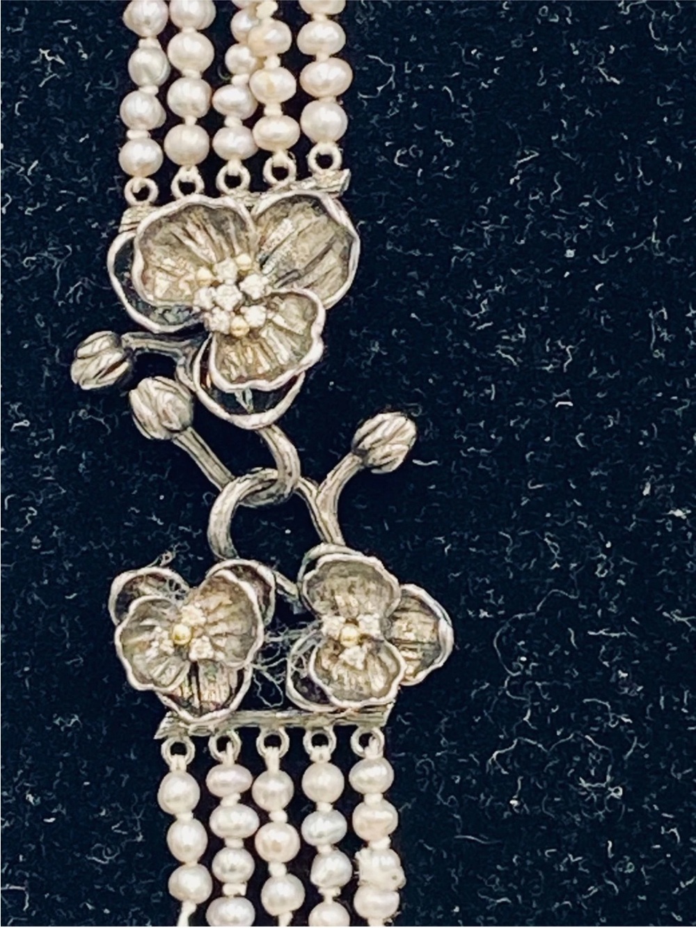 Michael Aram Pearl Multi-Strand Silver Necklace with Diamond Accents & Orchids - Picture 12 of 16